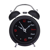 White Black Household Retro Alarm Clock Round Number Double Bell Desk Table Digital Clock Home Decor