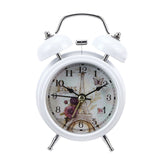 White Black Household Retro Alarm Clock Round Number Double Bell Desk Table Digital Clock Home Decor