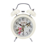 White Black Household Retro Alarm Clock Round Number Double Bell Desk Table Digital Clock Home Decor