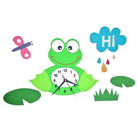 Cartoon 3D Wall Clock Stickers Alarm Clock for Kids Bedroom Decoration Wall Clock Chtristmas Birhtday Gift