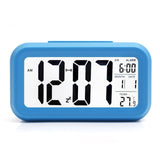 Battery Operated Small Digital Alarm Clock - for Travel with Extra Large Display, Snooze, Date, Temperature and Light Sensor