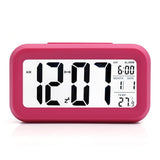 Battery Operated Small Digital Alarm Clock - for Travel with Extra Large Display, Snooze, Date, Temperature and Light Sensor