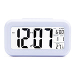 Battery Operated Small Digital Alarm Clock - for Travel with Extra Large Display, Snooze, Date, Temperature and Light Sensor